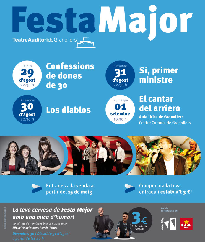 Espectacles de Festa Major, a la venda el 15 de maig!