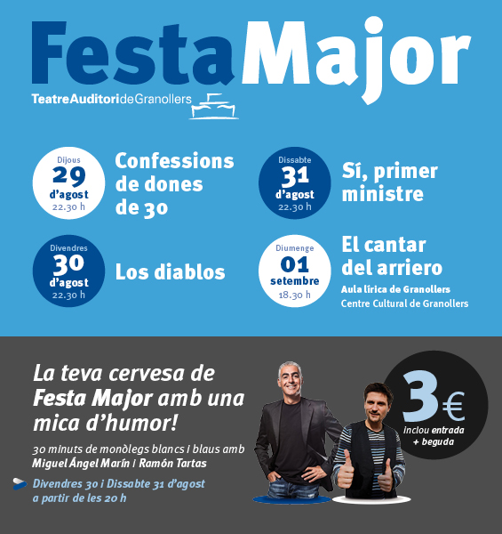 Compra ara la teva entrada pels espectacles de Festa Major i estalvia 3 €