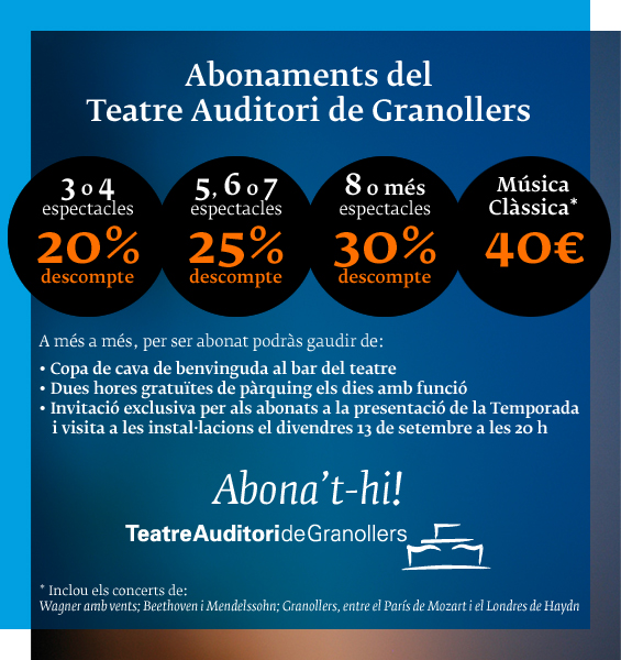 Abona't al Teatre Auditori de Granollers!